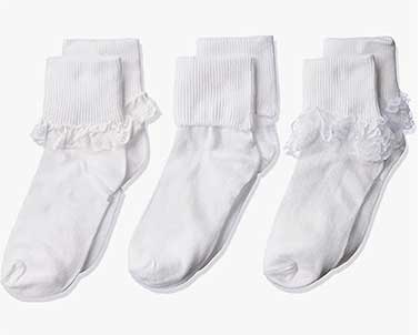 Ruffle socks for kids who wear Mary Jane shoes.