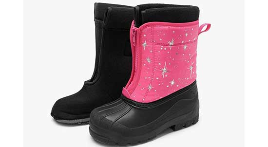 Affordable kids snow boots with removable liners.