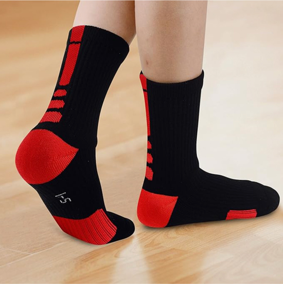 Basketball socks for kids with extra cushion and padding.