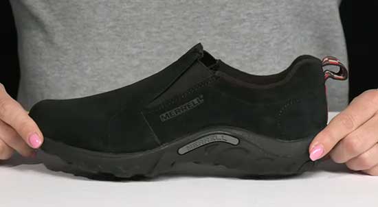 Black slip-on school shoes for kids.