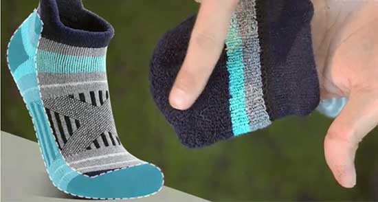 Hiking socks with extra cushion and padding.