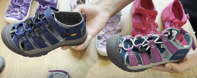 Keen Newport sandals for kids in navy blue and purple