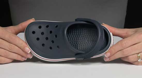 Navy blue Crocs for kids.