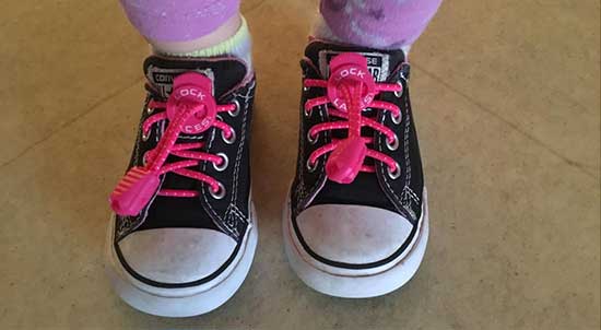 Pink lock laces for kids.