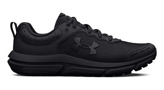 Under Armour all black school shoes for kids.