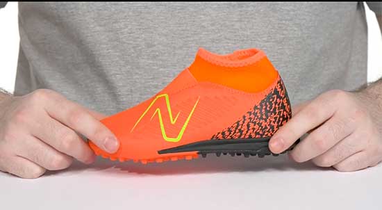 New Balance indoor soccer shoe for kids with wide feet.