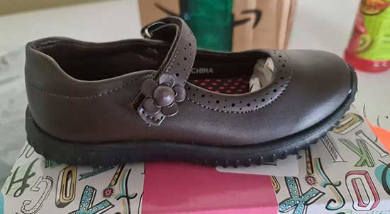 Brown school Mary-Jane shoe for kids.