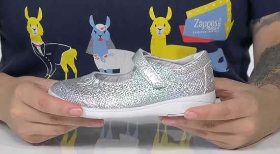 Stride Rite adaptable silver Mary Jane for girls.