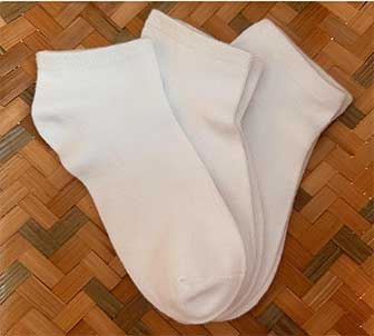 White breathable socks for kids.