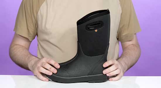 Bogs tall black snow boots for kids with wide feet.