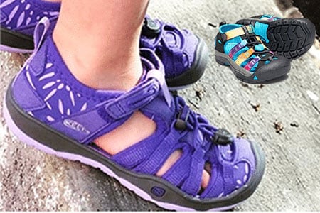 Purple Keen sandals for girls.