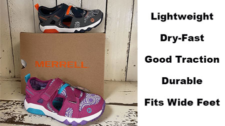 Merrell water shoes for kids.