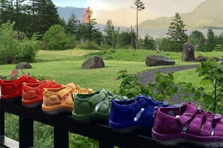 A list of colorful Keen sandals for kids.