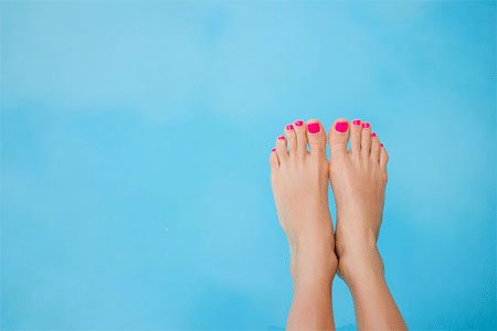 Girl with long and narrow feet.