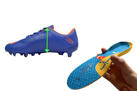 Soccer shoes with extra depth for kids who wear orthotics.