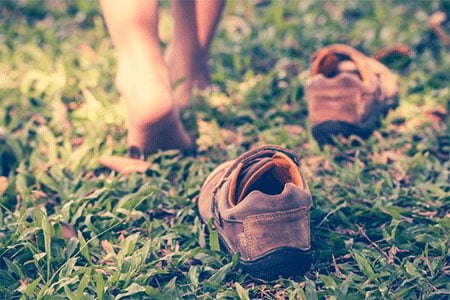 The importance of taking your kids' shoes off correctly to keep your child's feet healthy.