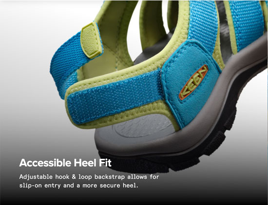 Adaptable Keen sandal for kids with wide feet.