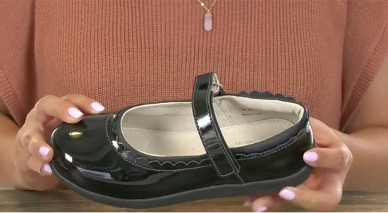 See Kai Run Mary Jane Lucia in black patent for toddler girls.