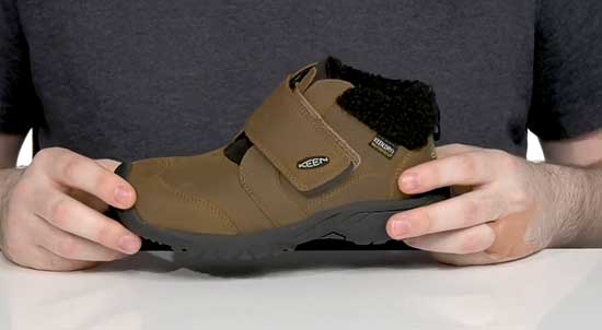 Waterproof and insulated Keen boot for kids with wide feet.