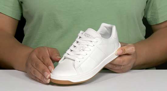 All white Tsukihoshi back to school shoe.