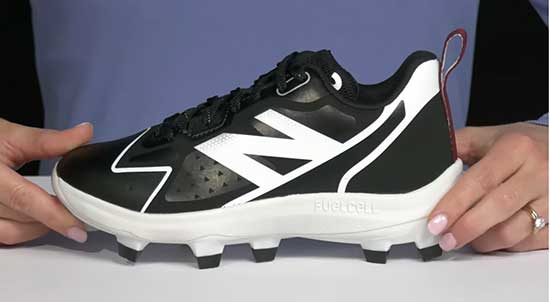 New Balance baseball cleats for kids with wide feet.