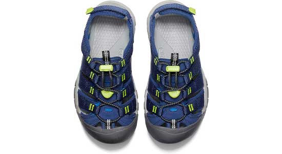 Navy blue adaptable Keen sandal for boys.