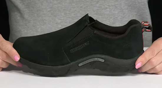 Black Merrell Jungle Moc shoe for kids.