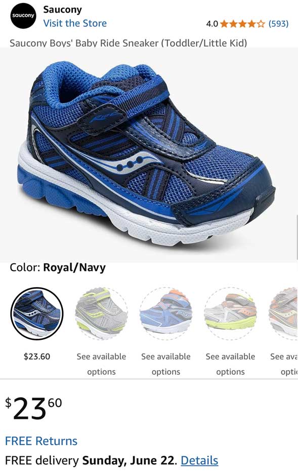 Previous and more affordable version of the baby ride Saucony shoe.