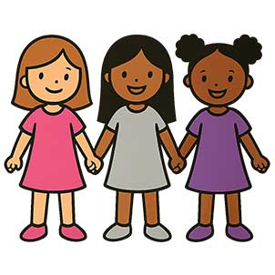 Girls wearing their favorite shoe colors.