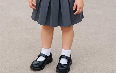 Solid black Mary Jane shoes for school.