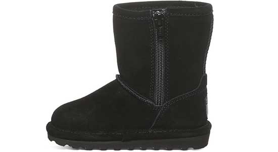 Black Bearpaw boots with side zippers.