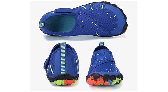 Blue water shoes for kids.