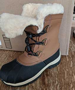 Brown Bearpaw boots for kids.