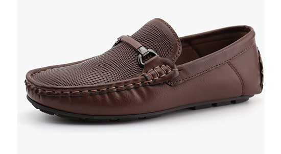 Brown wide loafers for kids.