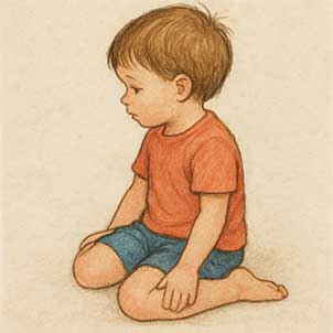 Child sitting in a W position.