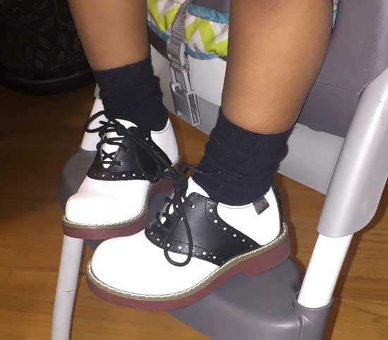 Classic saddle shoes for kids.