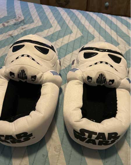Stormtrooper white Star Wars slippers for kids.