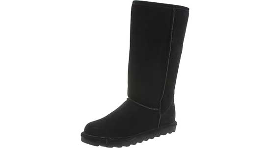 Tall black Bearpaw boots for kids.