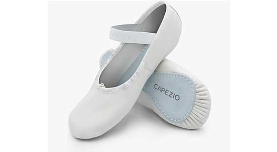 White ballet shoes for kids.