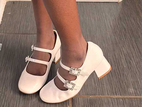 White high heels for girls.