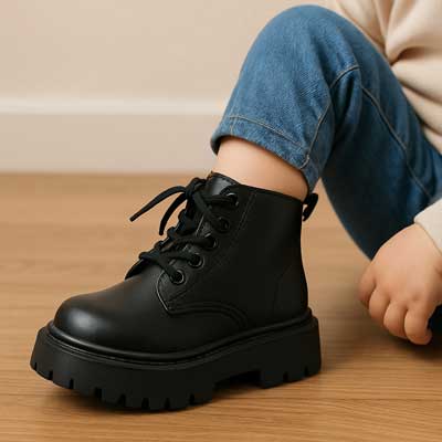 Black platform boots for girls.