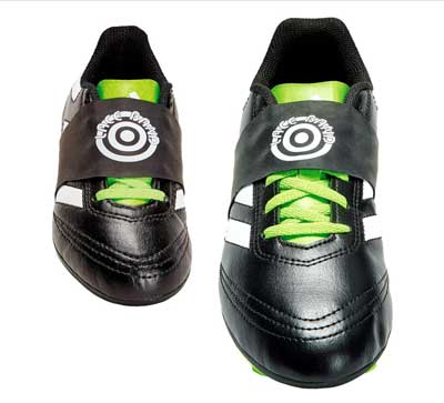 Lace band for kids' soccer cleats.