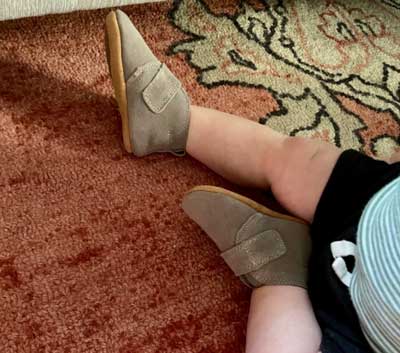 Newborn booties for babies.