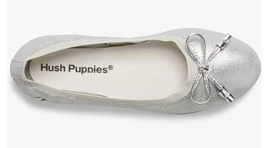 Silver ballet flats for girls with wide feet.