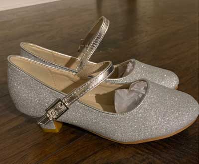 Sparkly high heel shoes for girls.