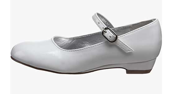 White short high heel shoe for girls.