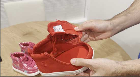 Billy toddler shoes with side zippers for easy on and off.