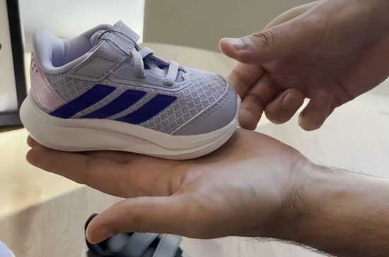 Classic purple Adidas shoes for toddlers with wide feet.