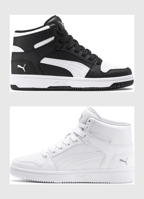 Puma high-top shoes for kids with foot problems.