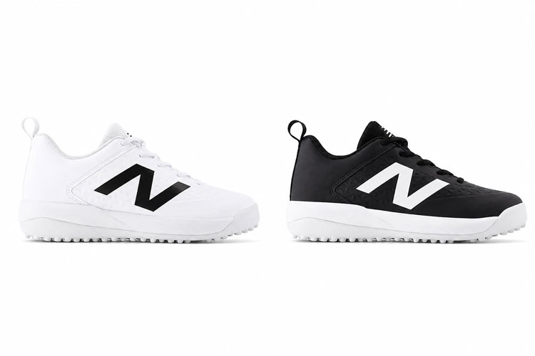 New Balance kids turf shoes displayed side by side on a white background for color comparison.